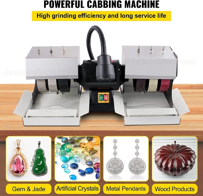 180W Lapidary Cabbing Machine Stone Gemstone Grinding Machine Jewelry Making Cabochon Machine